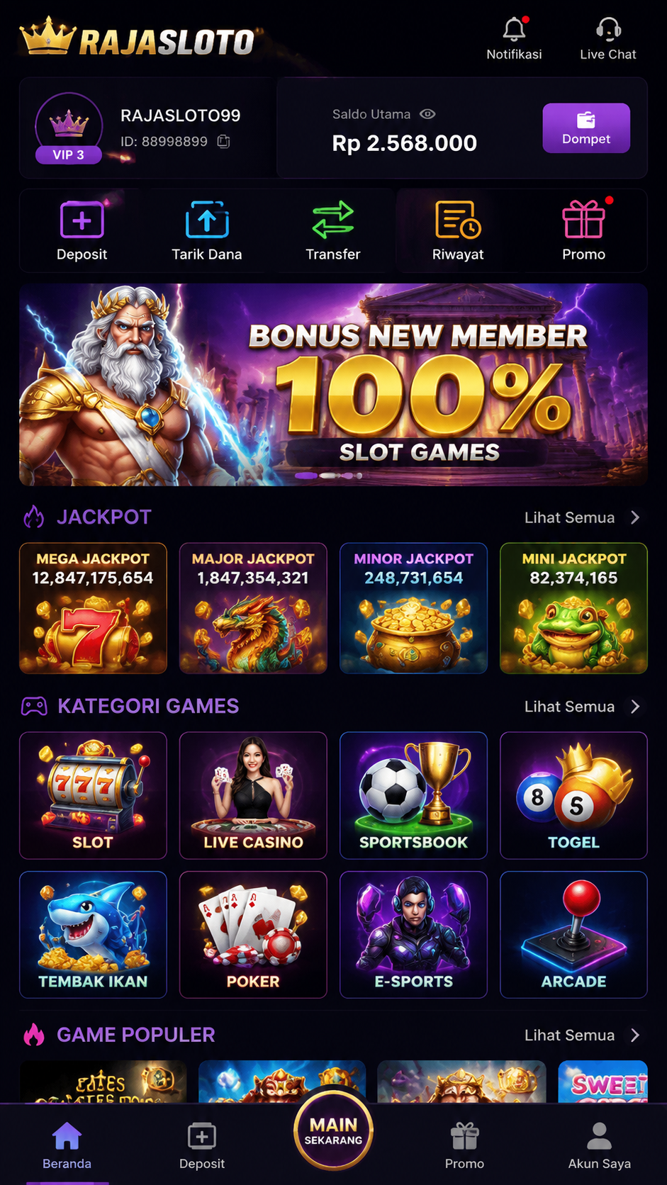 Screenshot 1 rajasloto